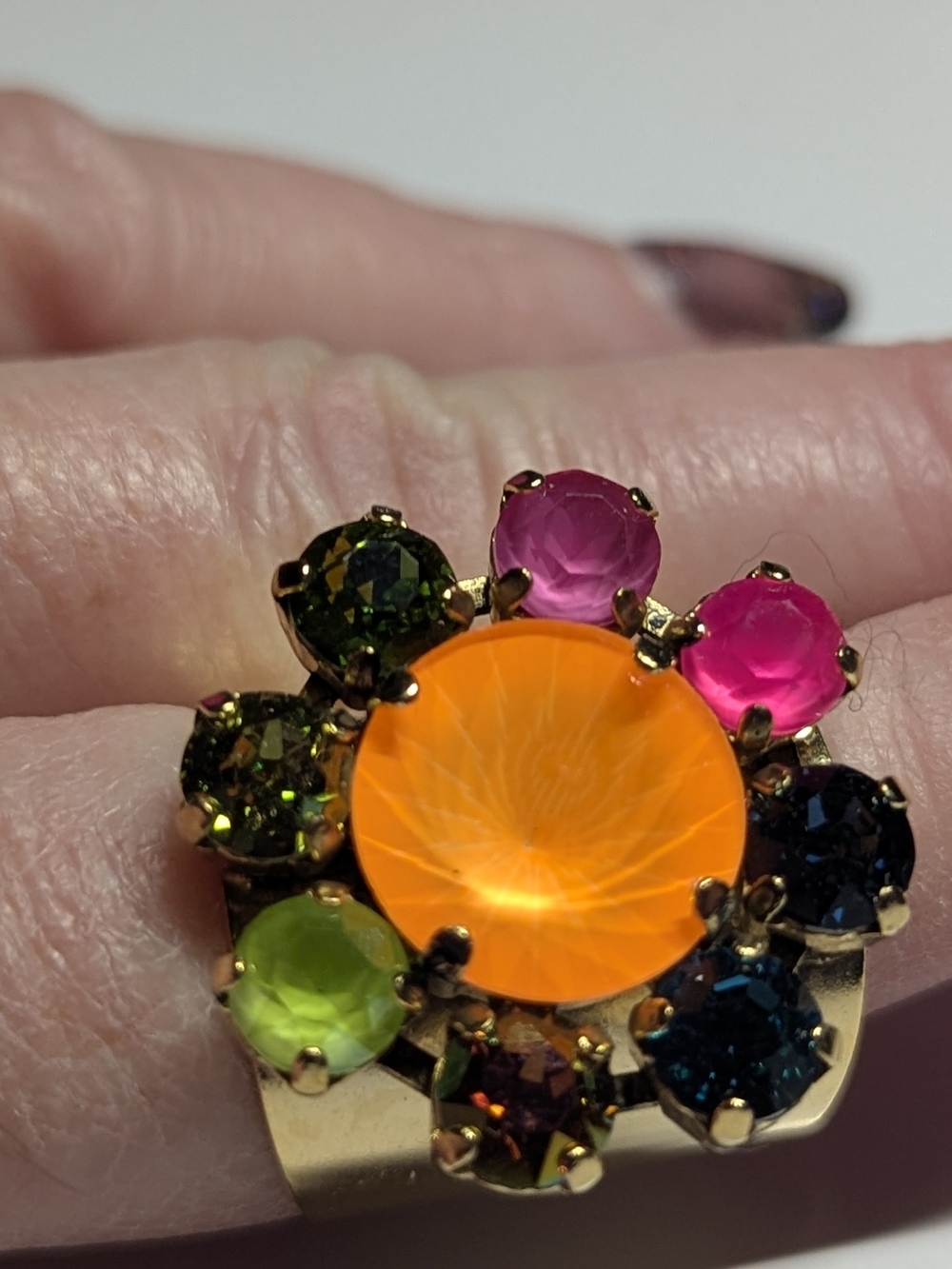 TOVA Vibrant Multistone Twiggy Floral Ring